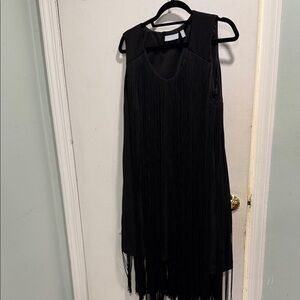 Harper Black Fringe Mini Dress